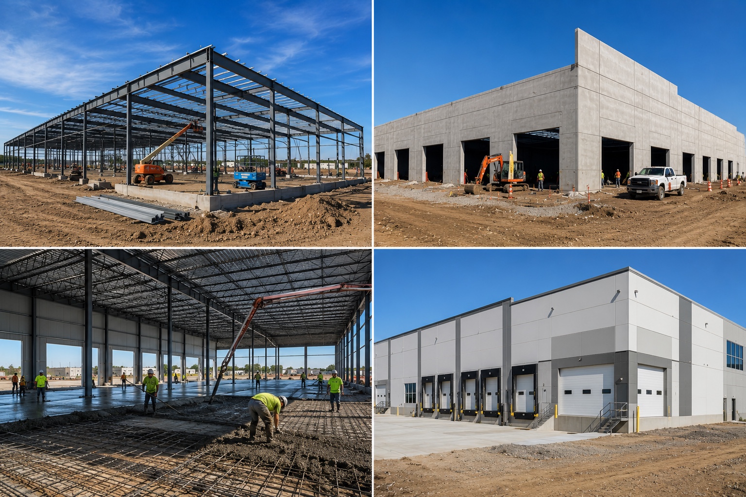 Industrial construction stages